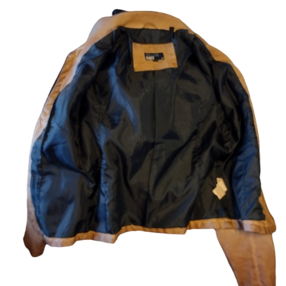 William Rast faux leather Bomber Biker Jacket zipper sleeves pockets fully lined - Picture 6 of 12